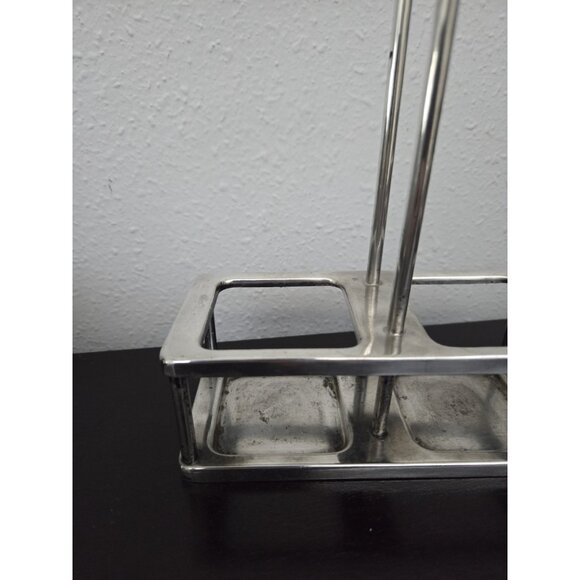 Vintage Benedict Indestructo Silver Soldered Cruet 1286 Oil & Vinegar Set USA - Picture 8 of 12